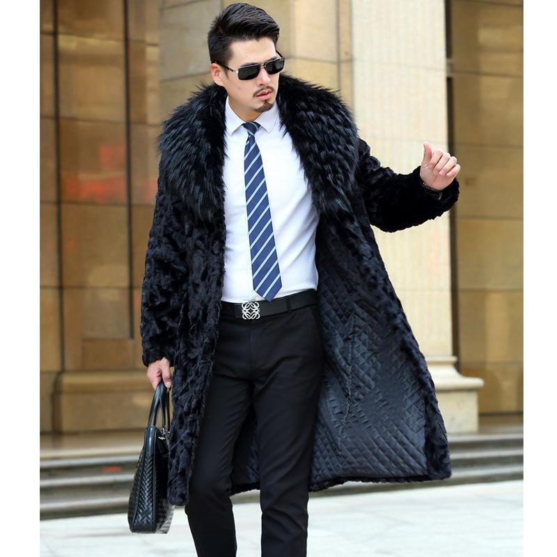 Imitation Fur Coat Autumn and Winter New Special Mink Coat Men's Mink Leather Whole Mink Long Fur Coat