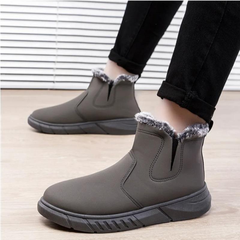 Men's Snow Boots 2026Winter High Top Cotton Shoes Plush Warm Winter Boots for Men Outdoor Non-slip Platform Booties Botas Hombre