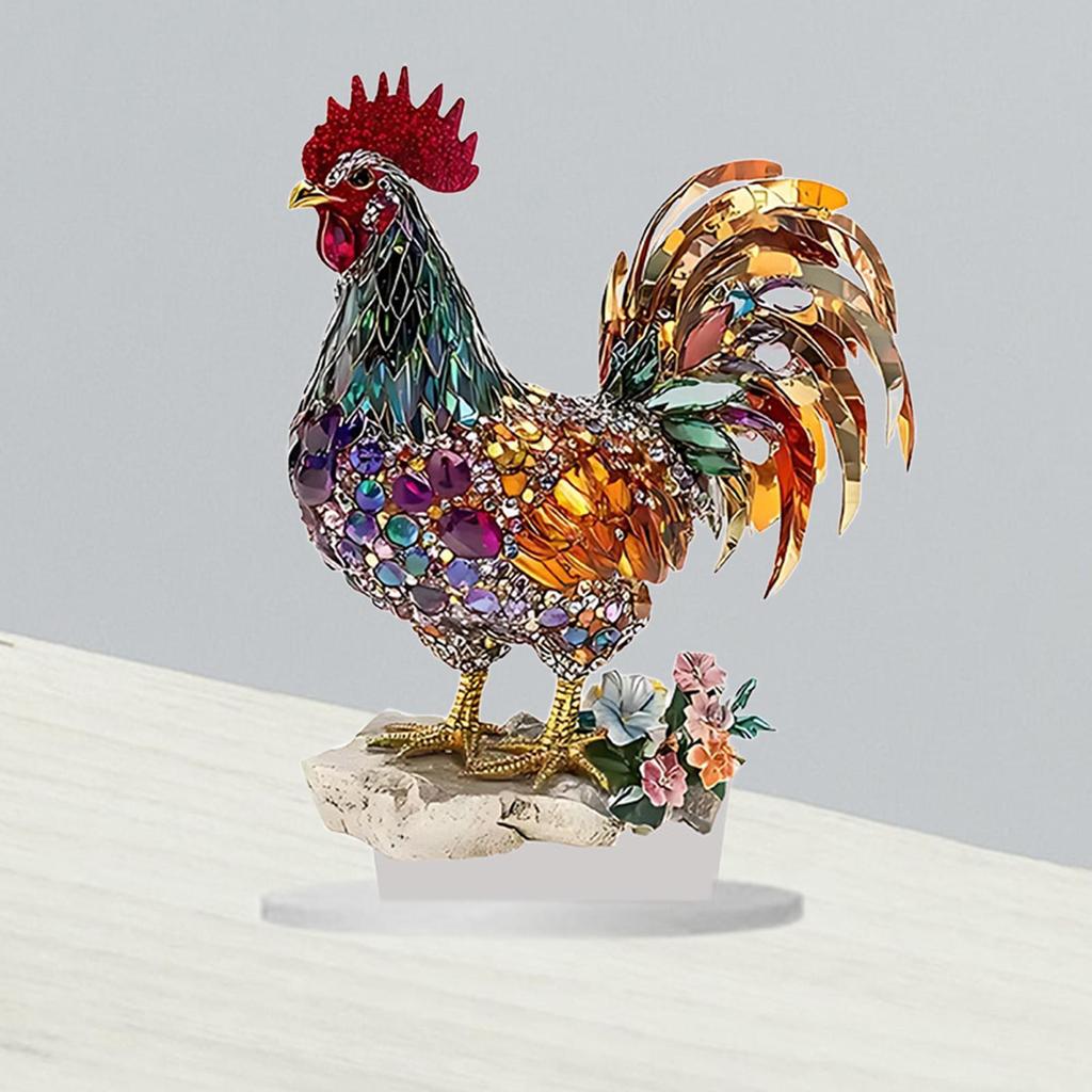 Acrylic Chicken Decor 2D Festive Atmosphere Attractive Unique DIY Table Decoration for Home Businesses Restaurant Corner Cabinet