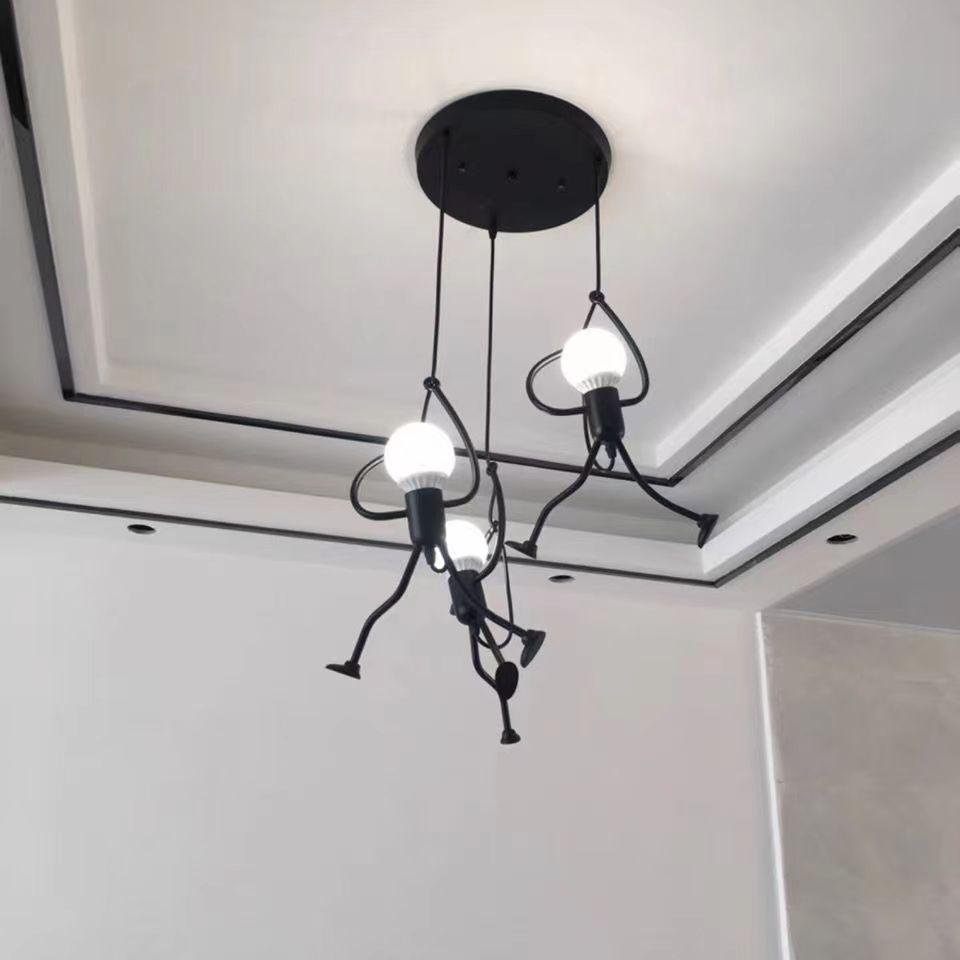 Nordic Wrought Iron Pendant Light - Retro Modern Art for Cafe or Boutique Decor