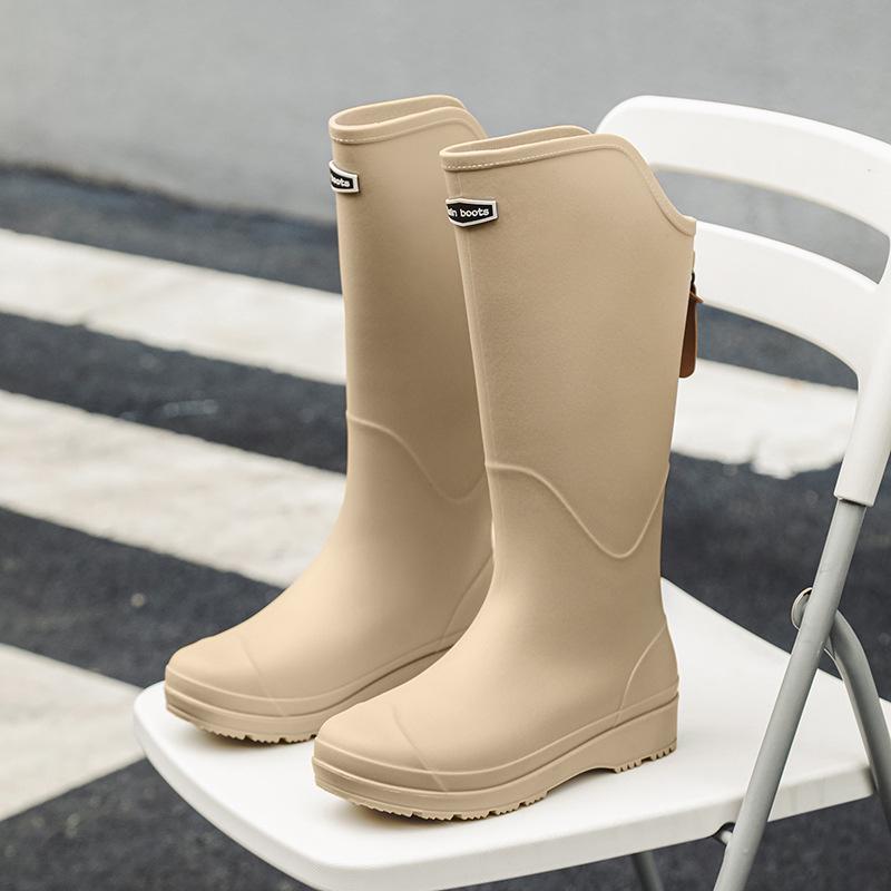 Unisex High-Top Waterproof Rain Boots - Lightweight, Non-Slip, Long Rubber Overshoes for Outdoors