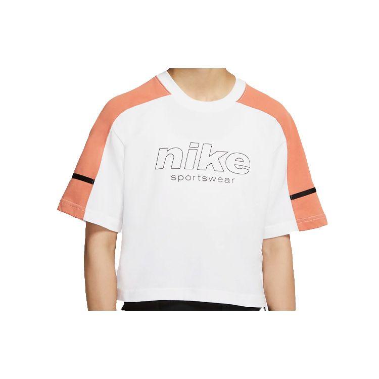 

Футболка с коротким рукавом Nike Женские топы Белый Оранжевый CU6393-100