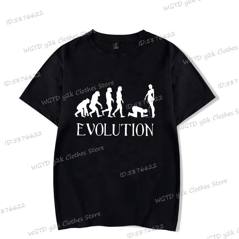 Funny BDSM Evolution T-Shirts for Men Women Harajuku BDSM Evolution Trend Streetwear Round Neck Short Sleeve Unisex T Shirt