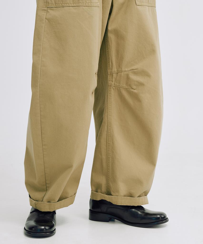 TAKEASY Fatigue Barrel Cotton Pants (Beige)