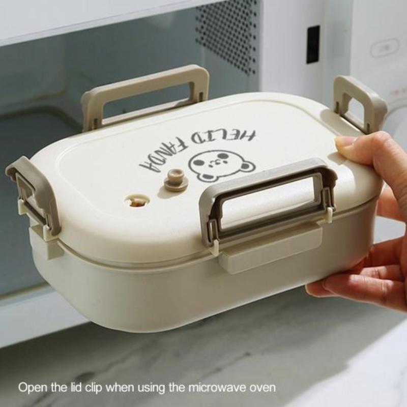 2 Pc Lunch Box BPA Free Microwave Safe Large Capacity Leak-proof Bento Box Portable Divided Food Storage