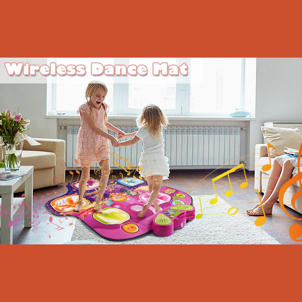 Dance Mat, Electronic Music Mat with 5 Game Modes Musical Playmat, Adjustable Volume Dance Pad with LED Lights for Kids Ages 3 4 5 6 7 8 9 10+
