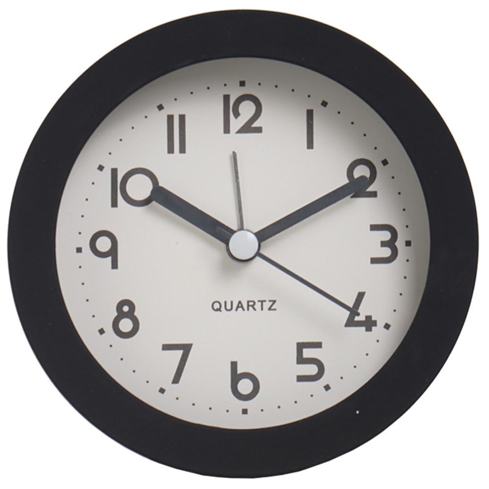 Round Desk Alarm Clock Silent Non-ticking Battery Operated Table Clocks With Night Light Function black#0