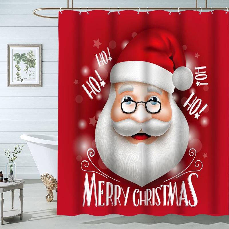 Buy Christmas Shower Curtain Polyester Digital Print Shower Curtain
