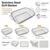 Rectangular Shape Barbecue Basket Stainless Steel Grilling Tray BBQ Grill Basket  Barbecue Cooking