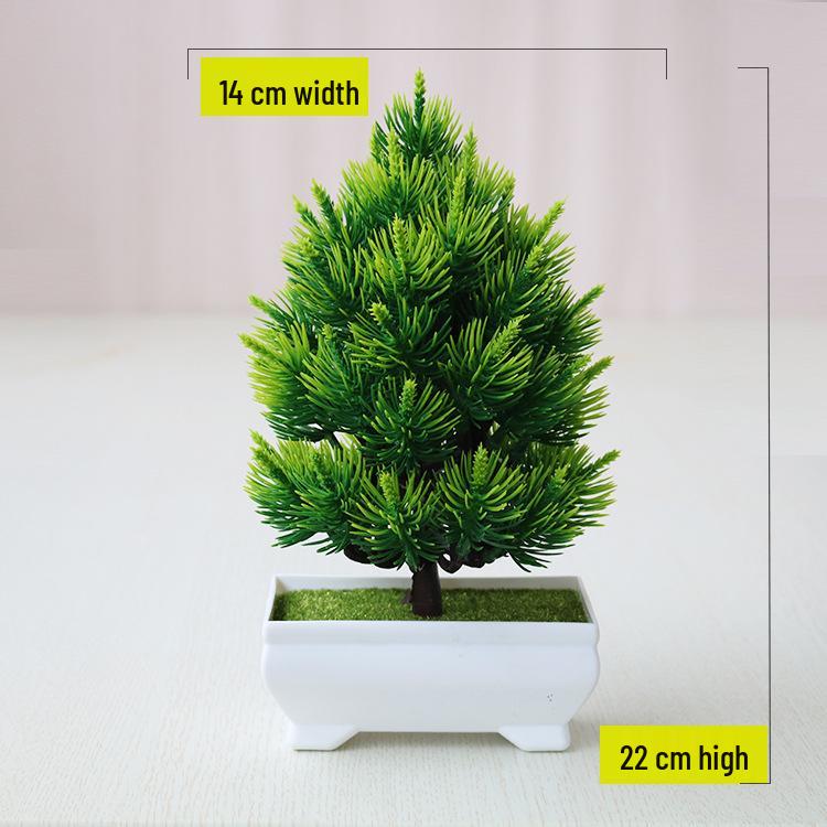 Small Artificial Tree in Pot - Green Plant Ornament for Home Decor
