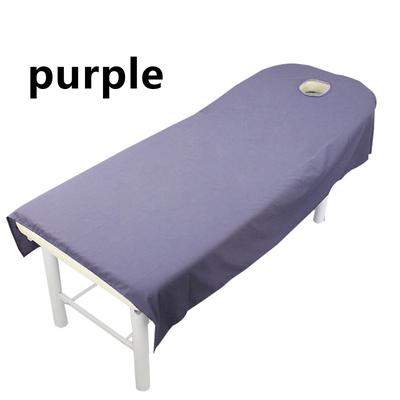 80cmx190cm Beauty Bedsheet Cosmetic Salon Sheets Spa Massage Treatment Polyester Table Cover with Hole Home Textile Supplies