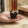 Rainbow Wood Carving: Cute Tilted-Head Kitten Mini Desktop Ornament