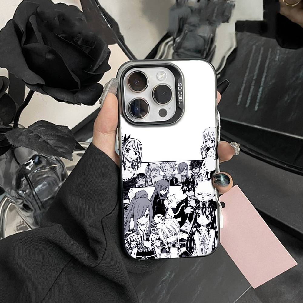 ANIME S-FAIRY TAIL Handyhülle Für IPhone 16 17 15 14 12 13 Pro Max Schwarze Farbe Stoßfeste Hülle