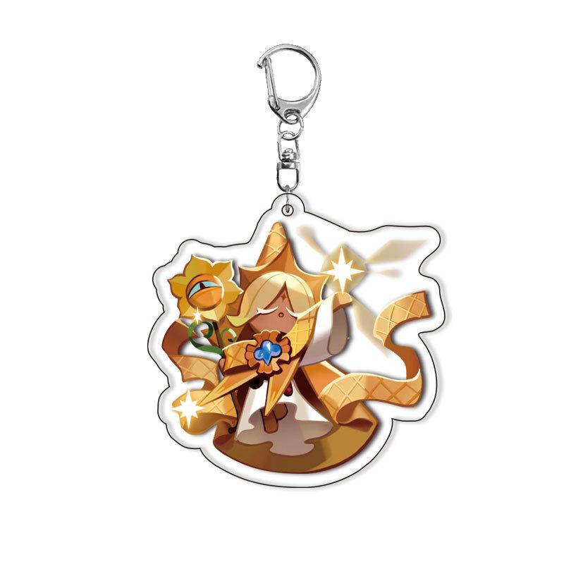 Running Gingerman Rush Cookie Run Kingdom Spiel Acryl Schlüsselanhänger Anime Zubehör Anhänger Schichtdesign Tragen Mini Leicht Tragbar Niedlich