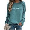 Women's Crew Neck Long Sleeve Loose Fit Sweatshirt Casual Letter Graphic Pullover