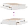 Solid Wood Bed without Mattress with Drawers White 150 x 200 cm