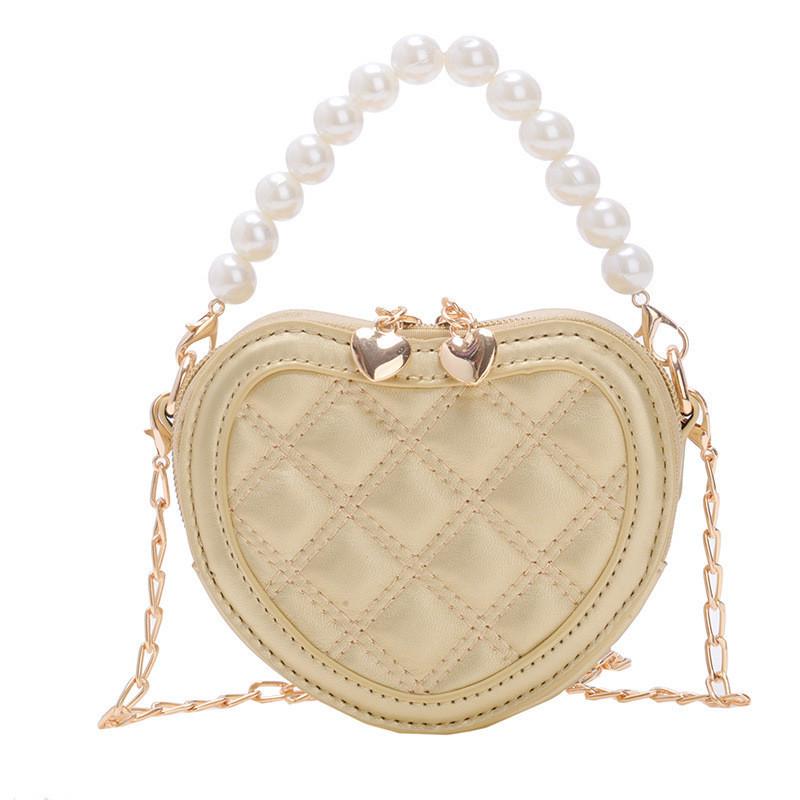 Trendy And Stylish Kids Shoulder Bag With Quilted Pattern Cute Heart For Boys And Girls