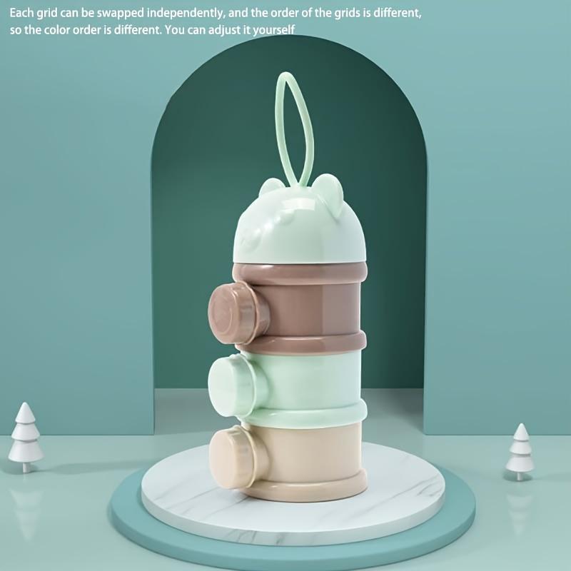 1pc Portable Four Layer Milk Powder Box, Milk Powder Container, Food Storage Snack Rotating Box