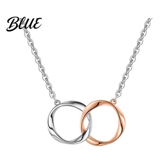 Mobius Band Circles Necklace Intertwined Rings Couple Strip Men Women