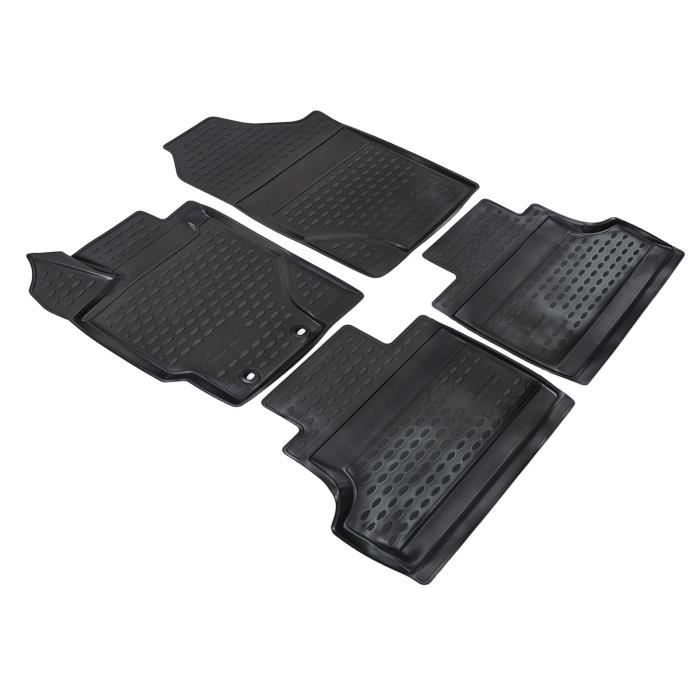 Tapis De Sol En Caoutchouc 3D - J&J AUTOMOTIVE - Toyota Yaris 2011-2019 - Noir - Sur Mesure - Antidérapant