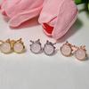 Natural Rose Quartz Dragon Stud Earrings for Women - Cute, Trendy, Versatile, Exquisite, Guardian Benming Year Accessory.