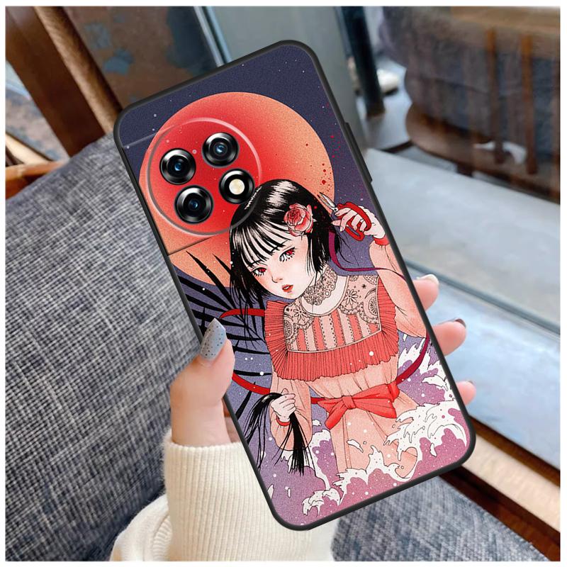 Cartoon Girl Aesthetic Case For OnePlus 15 13 12 11 10 9 Pro 13R 13T 12R 10T 8T Nord CE 5 2 3 4 Lite N20 N30 Coque