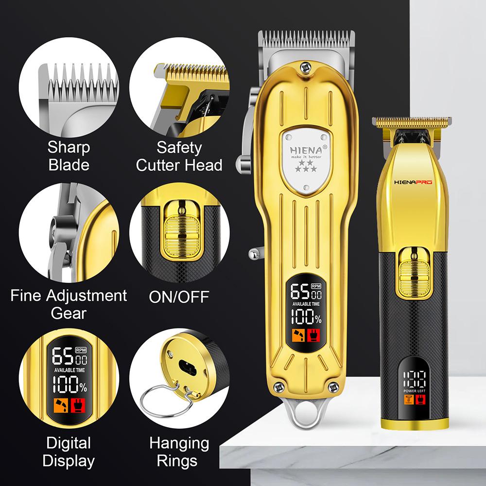 Hair Cutter Hair Clipper Set for Men Professional Salon-Grade Electric Clippers Digital Display USB Rechargeable New Year Gift