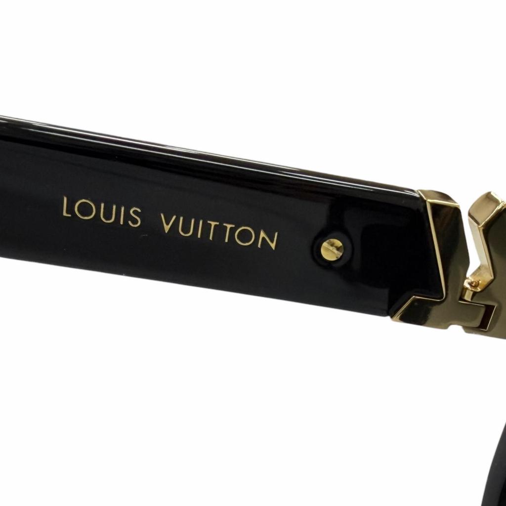Excellent LOUIS VUITTON LV GO-14 Round Sunglasses Black Women Z2378E Used