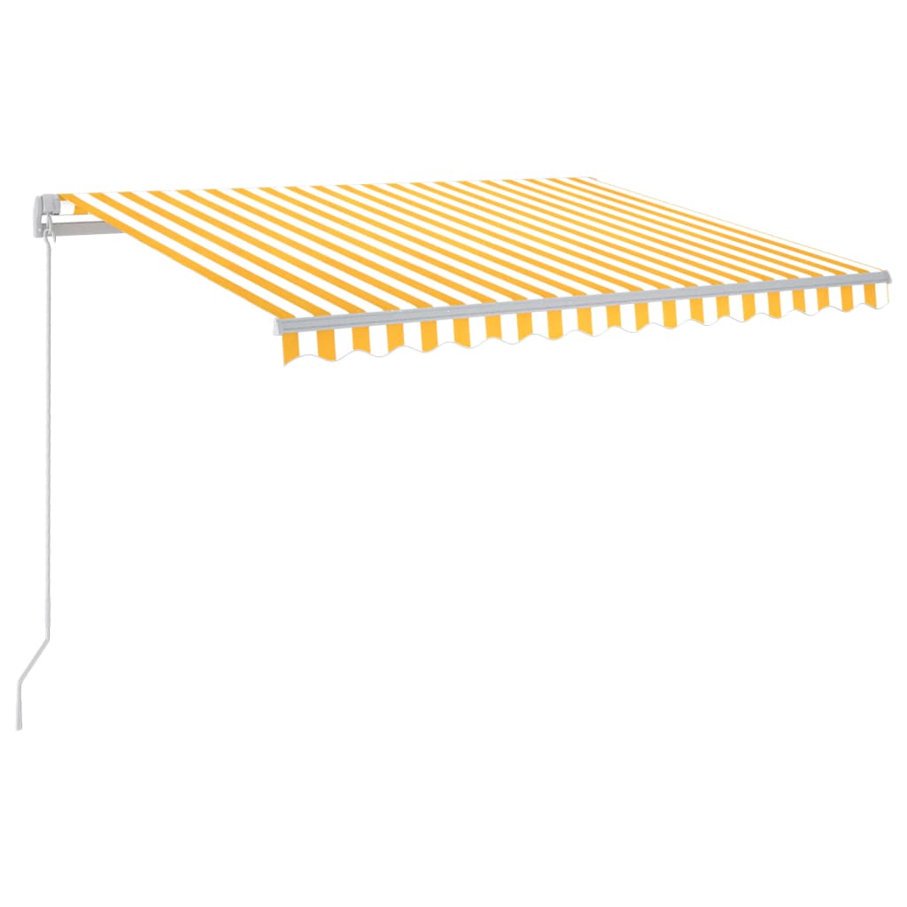 Manual Retractable Awning with LED Lights 300 X 250 Cm Yellow and White