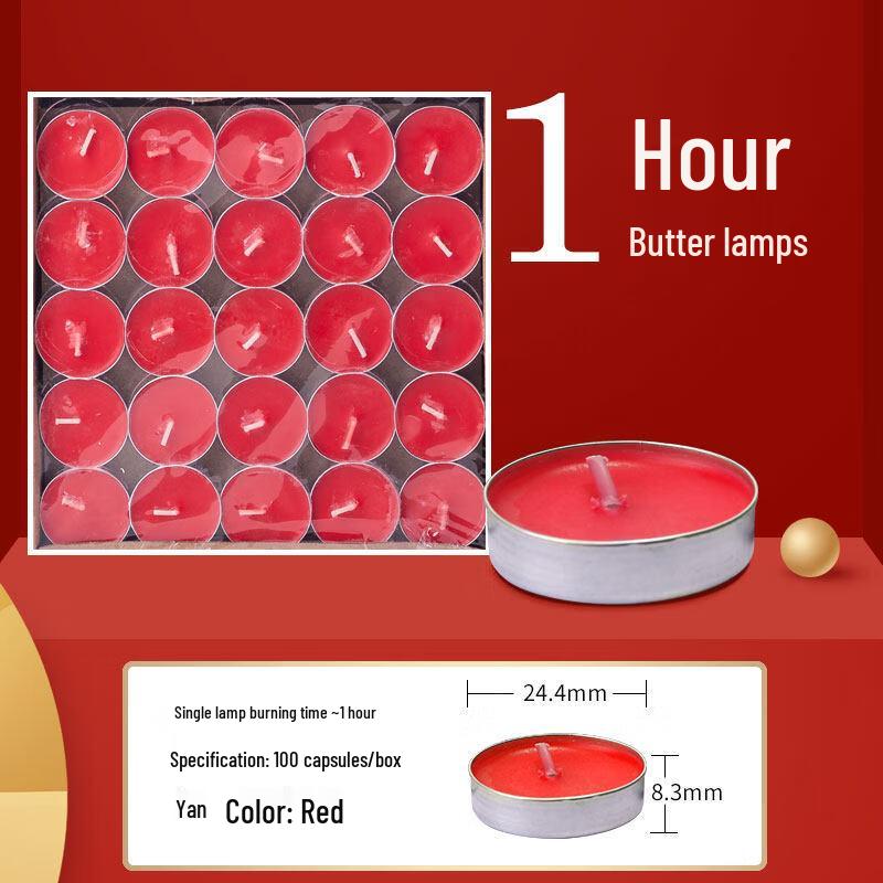 LIEI 8-Hour Smokeless Butter Lamps (100-Pack)