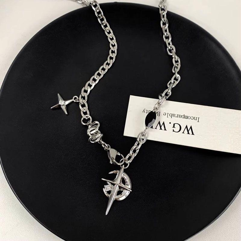 Autumn and winter sweater chain pearl necklace with diamonds niche tassel design female versatile high sense