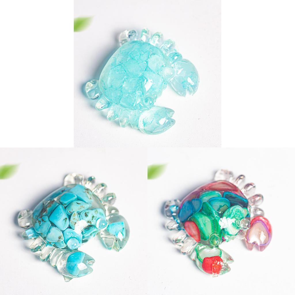 Resin Crab Figurine With Natural Crystal Material For Gift And Home Decor