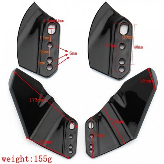 Winglet Aerodynamic Wing Spoiler Kit Fits Ducati HONDA Suzuki Yamaha Gloss Black