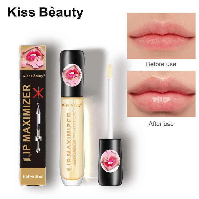 Kiss Beauty Transparent Lip Plumper: Enhances Lip Elasticity & Fades Lip Lines, Lip Plumping Oil Liquid #7831.