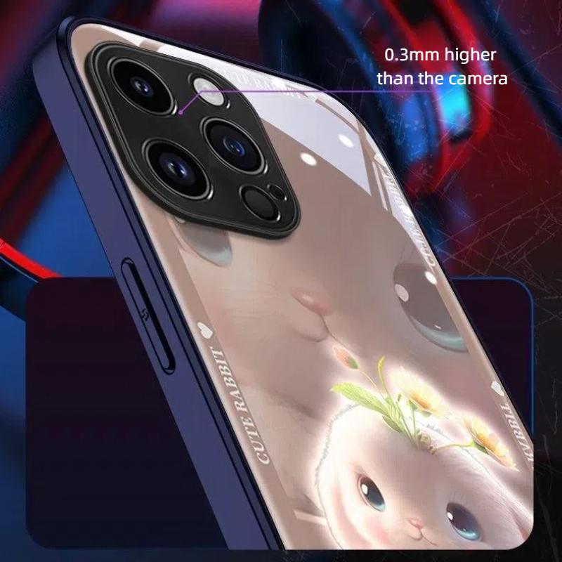 LED Phone Cover - Auto Flashing for Calls/Music with Tempered Glass Protection