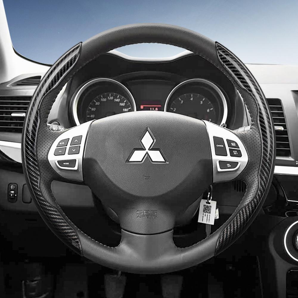 Suitable for Mitsubishi Carbon Fiber Texture Steering Wheel Cover with Segmented Quick-Release Design Triton L200 XpanRvr Xf