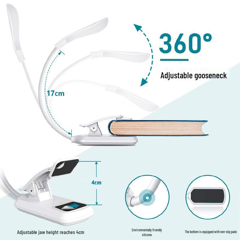 SeeKajia USB Rechargeable LED Clip-On Eye Protection Reading Light