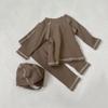 2025 Autumn Baby & Toddler A-Class Soft Ribbed T-Shirt + Base Layer Pajama Set