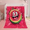 Modern watermelon fruit pattern Flannel printed blanket suitable for all seasons suitable for living room office sofa and travel