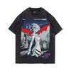 T-shirt Nera Anime "Rei Ayanami Lavaggio Vintage" di Neon Genesis Evangelion
