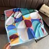 Simple contrasting color simulation silk printing silk scarf square scarf high-end shawl sunscreen neck small square scarf headscarf scarf women