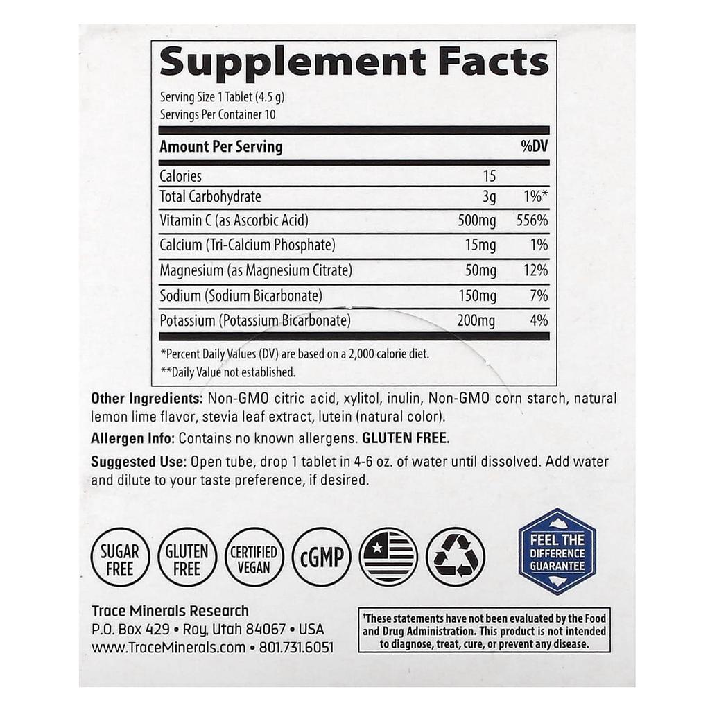 Tm Sport, Max-Hydrate, Immune Boost Tablets, Lemon Lime Flavor, 8 Tubes, 10 Tablets Each
