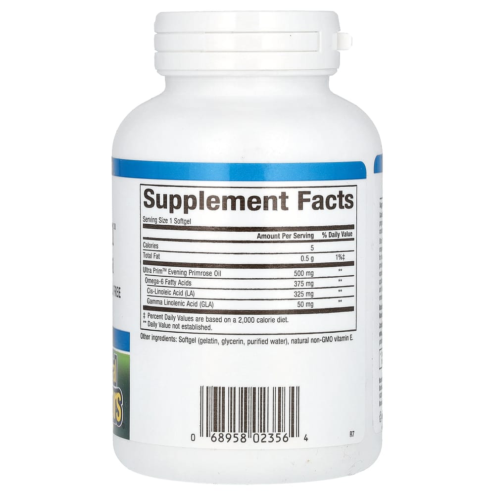 Natural Factors OmegaFactors Ultra Prim Evening Primrose Oil 500mg Softgels, 180 Count