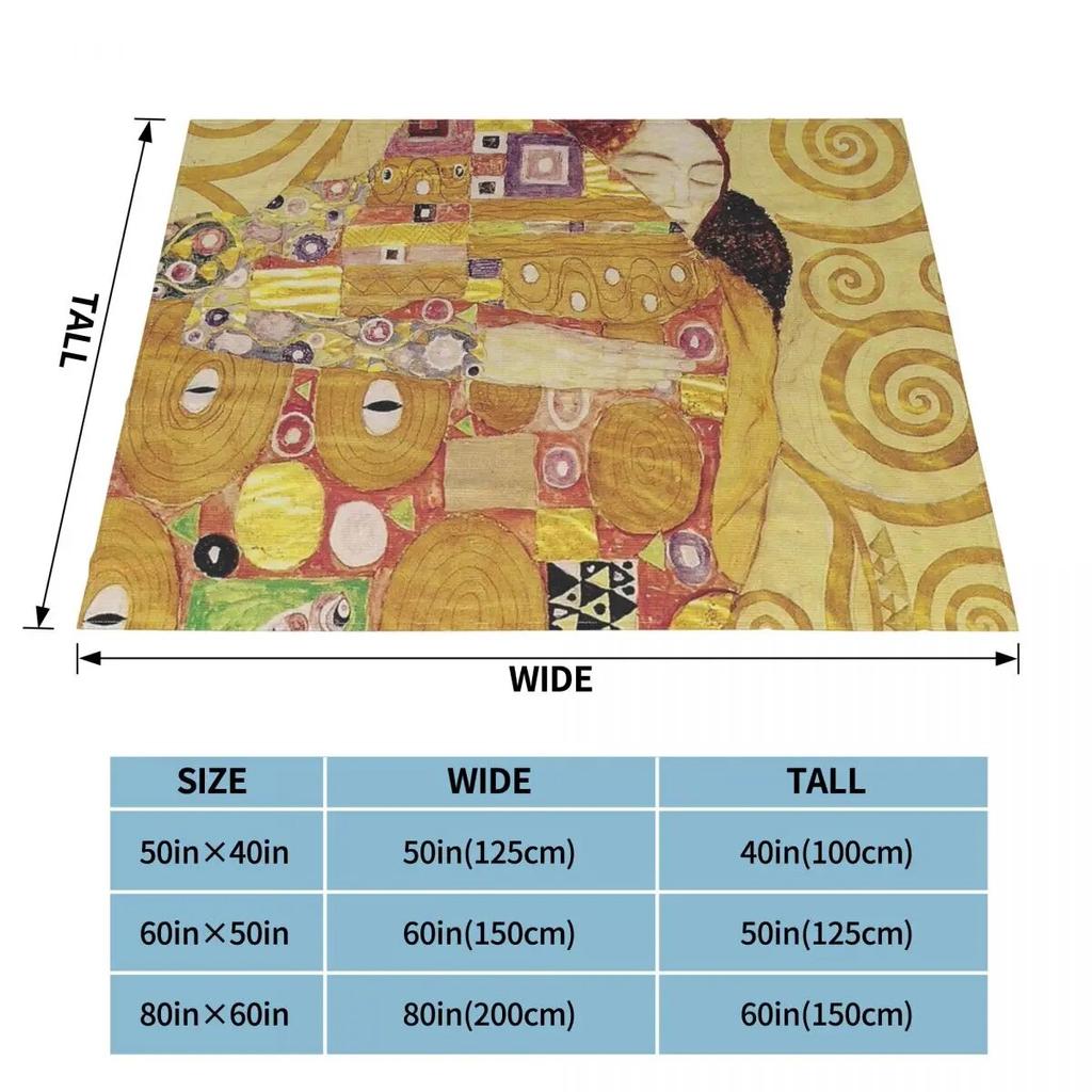 Tree Of Life Stoclet Frieze Gustav Klimt Blankets Fleece Novelty Warm Throw Blanket for Bedspread Autumn/Winter