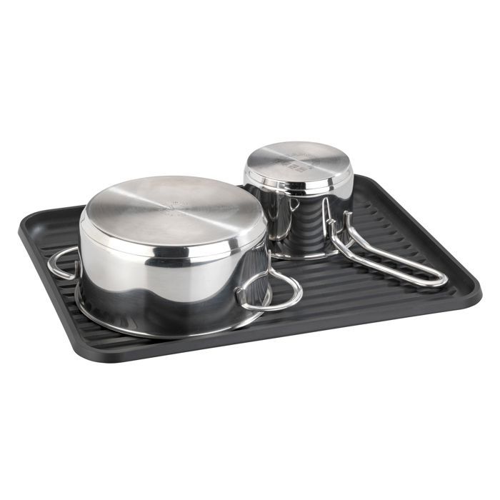 Égouttoir vaisselle - wenko - drip - noir - métal peint - bac d'égouttage amovible