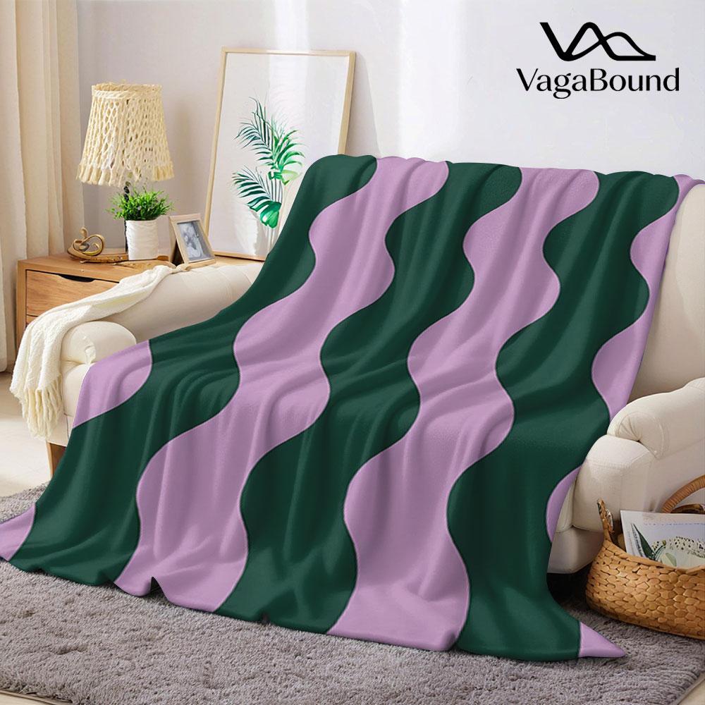 Wavy Stripe Flannel Blanket Warm Soft Halloween Christmas Couch Warm Cozy Decorative Decor Gift for All Season