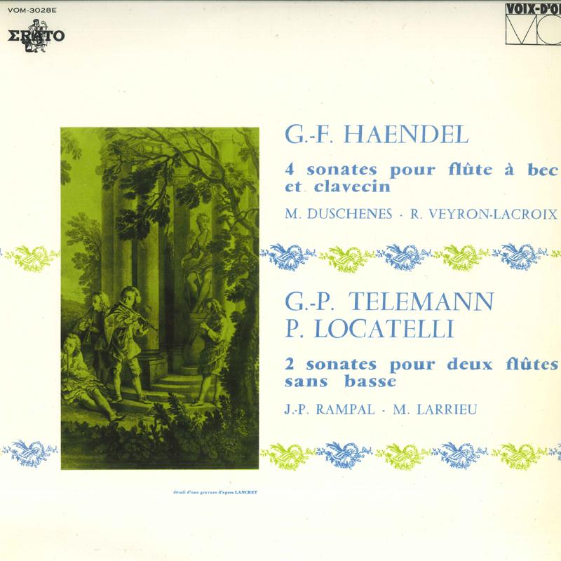 

LP Record G.-F. HAENDEL, M. DUSCHENES, R. VEY - 4 Sonates Pour Flute A Bec / 2 Sona VOM3028E ERATO 1962 Japan Classical Used
