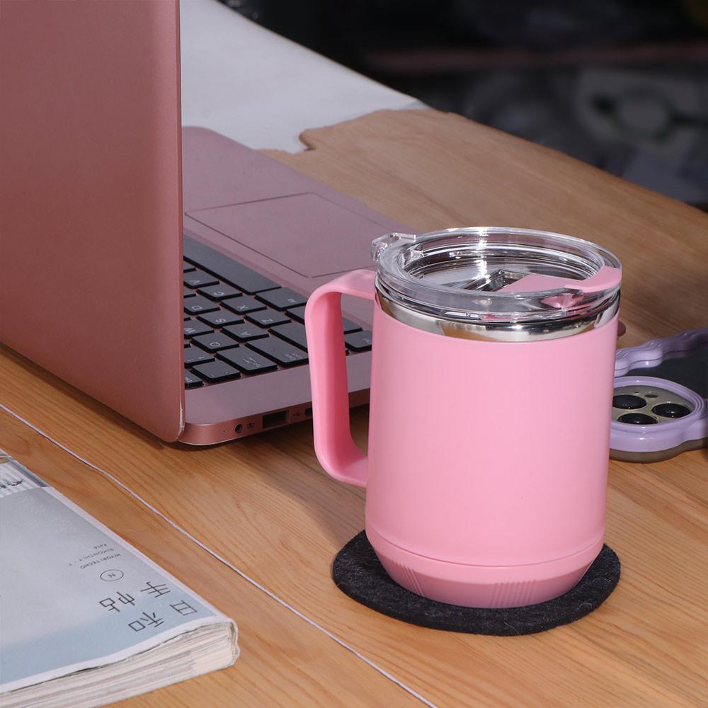Portable 460ml Vacuum Mug Cup Lid Straw with Handle Coffee Cup Can Be Heated Double Layer Insulated Cup Traveling