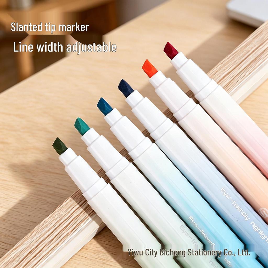 Morandi Gradient Highlighter Pen - Eye Protection, Large Capacity, for Students and Journals