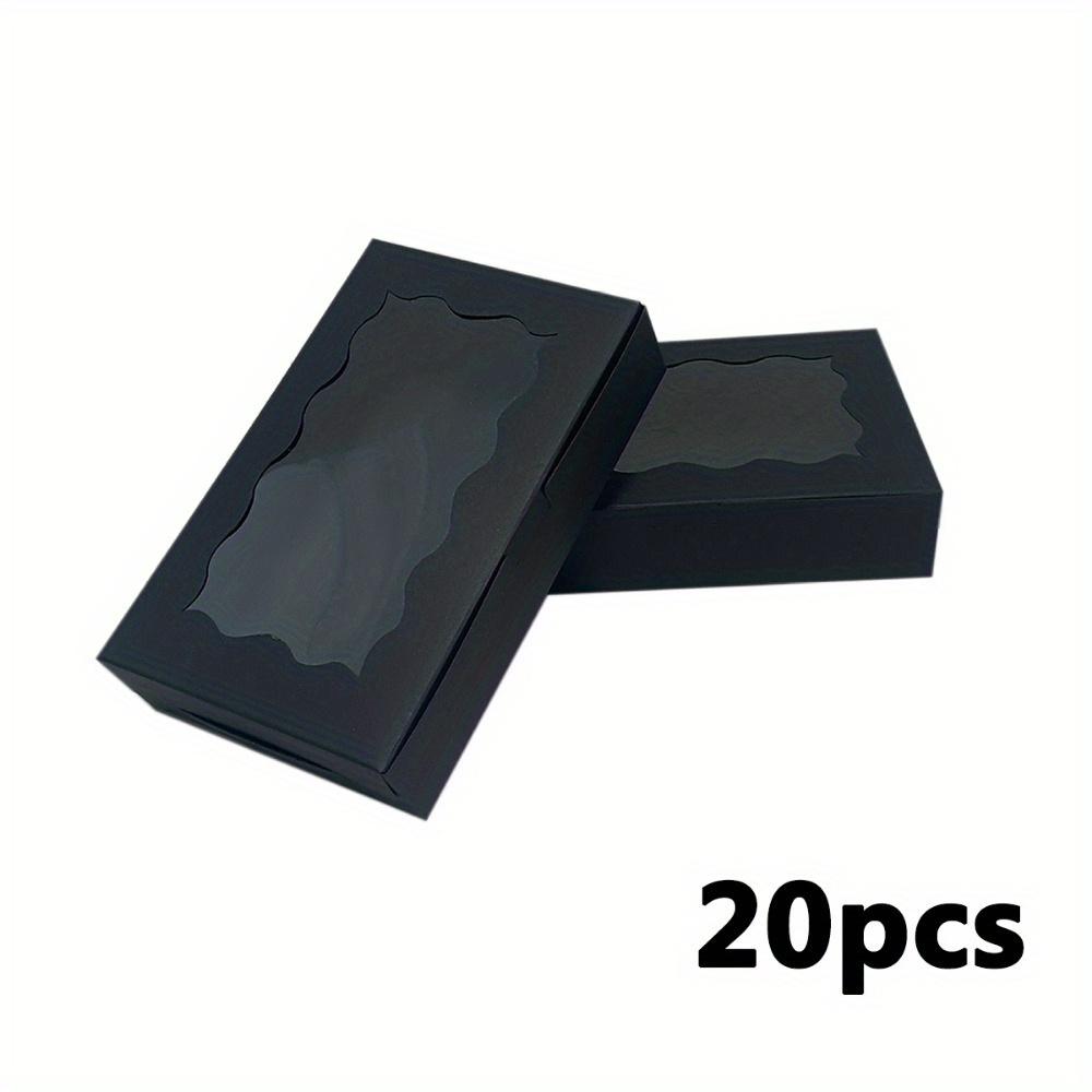 

Коробки для ласощів з прозорим віконцем Пакувальна коробка для подарунків Подарункові коробки Упаковка для кондитерських виробів для тістечок Пироги Мафіни Полуниця в шоколаді 20pcs чорний